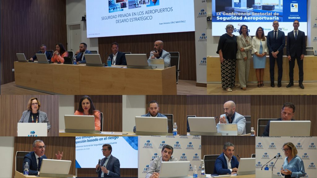 Seguridad Aeroportuaria: Normativa, claves y retos 2 Diferentes momentos de las ponencias de la IX Conferencia Sectorial de Seguridad Aeroportuaria