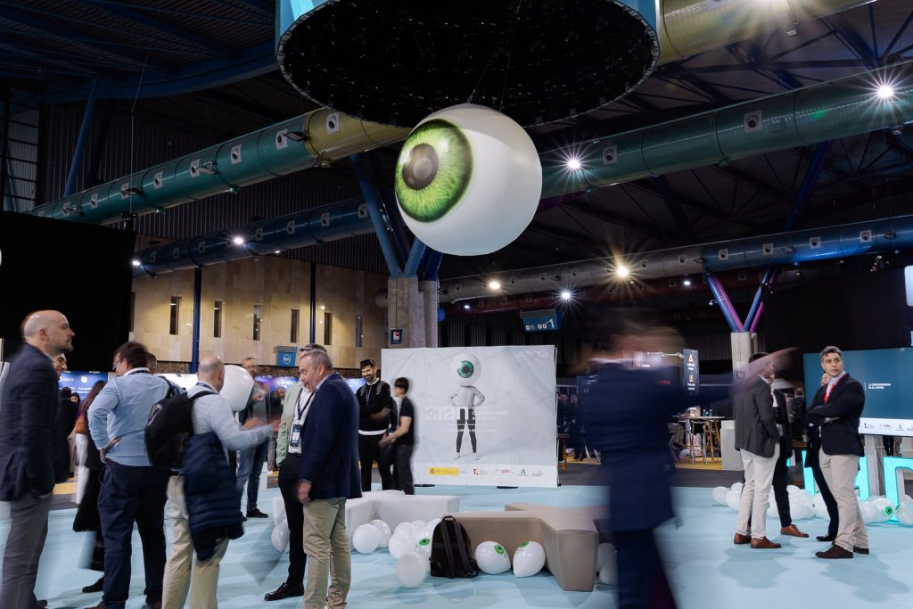 Zona de exposición congreso de ciberseguridad de Andalucía